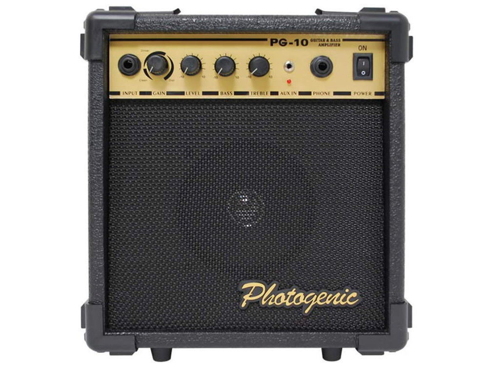 【送料無料】PhotoGenic （フォトジェニック） ギターベース兼用アンプ オーバードライブ機能付き PG10